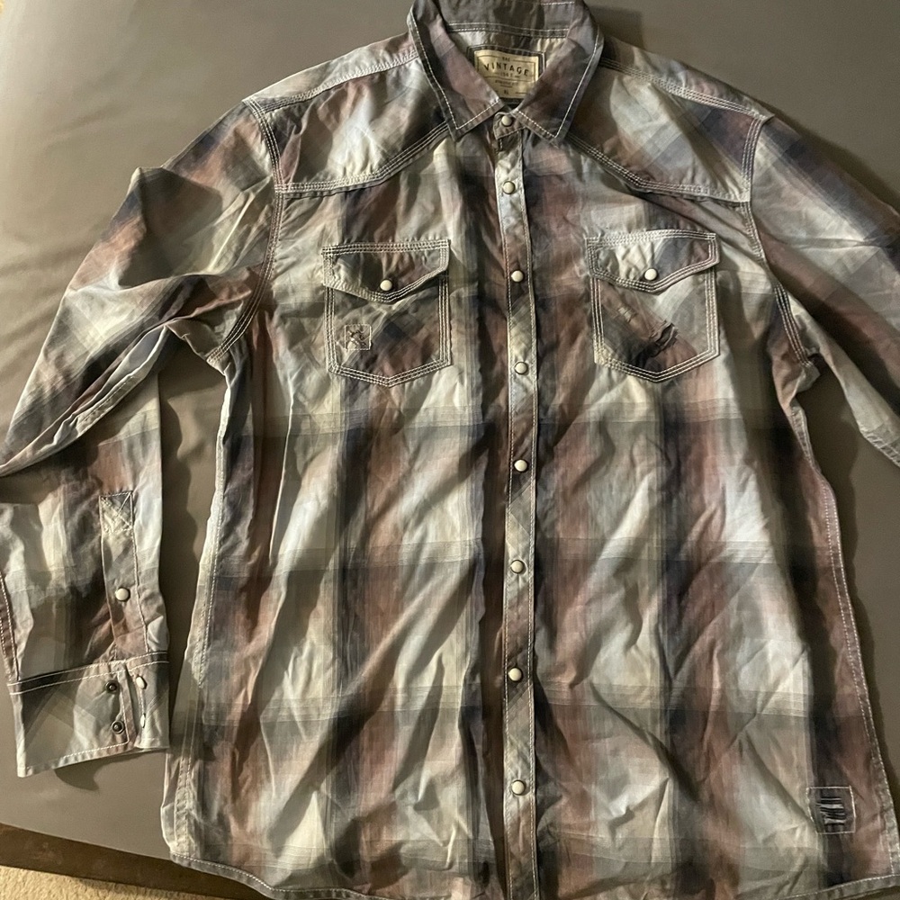 Plaid Button-Up Shirt